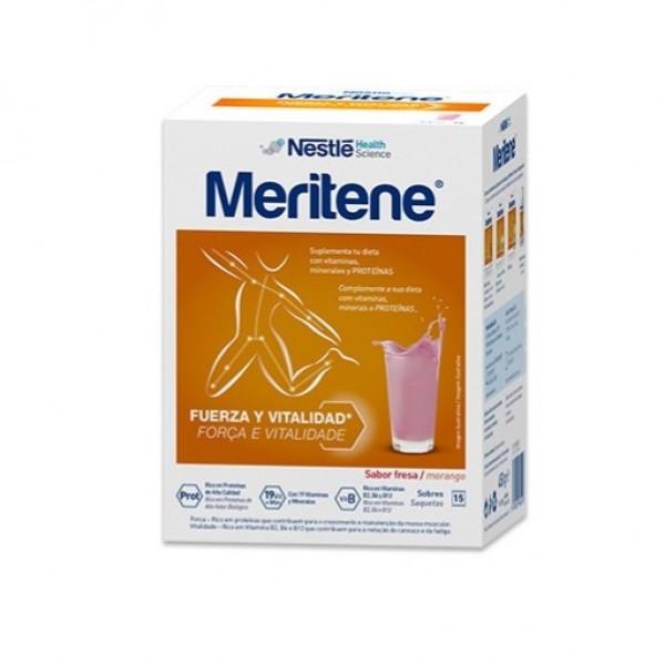 Meritene Fuerza y Vitalidad Batido Fresa 15 Sobr