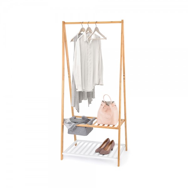 Colgador bambu con repisa para zapatos y bandeja 70 x 45 x 160 cm