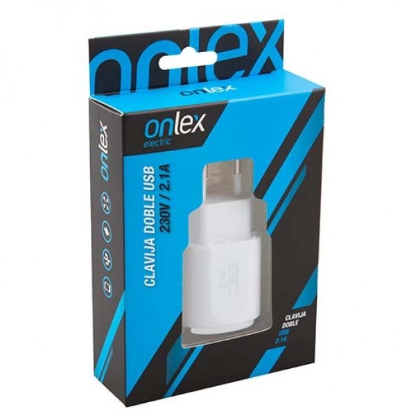 Cargador usb doble 12w.bl.