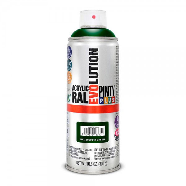 Pintura acrílica spray evolution 520 cc ral 6009 fir green 300 g (pack 2 unidades)