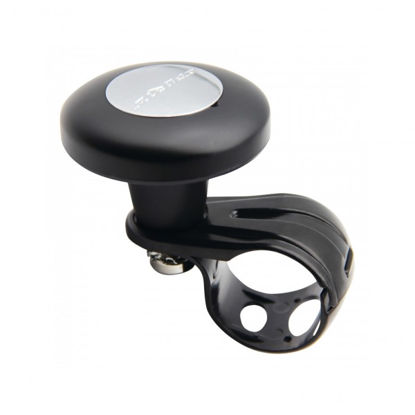 Pomo Manillar Moon Shape Negro/Cromo