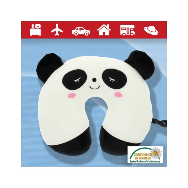 Cojín de Cuello Infantil de Viaje Tacto Ultrasuave Forma Panda