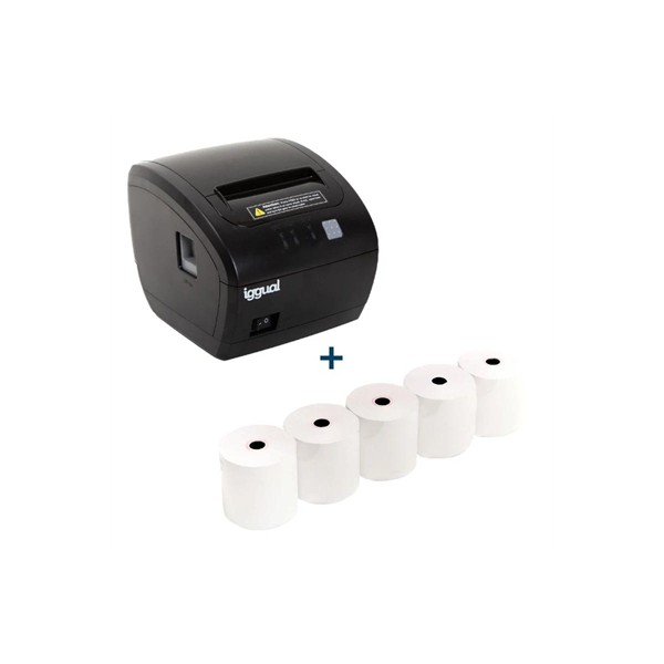 Kit impresora térmica tickets tp easy 80 + 5 rollo