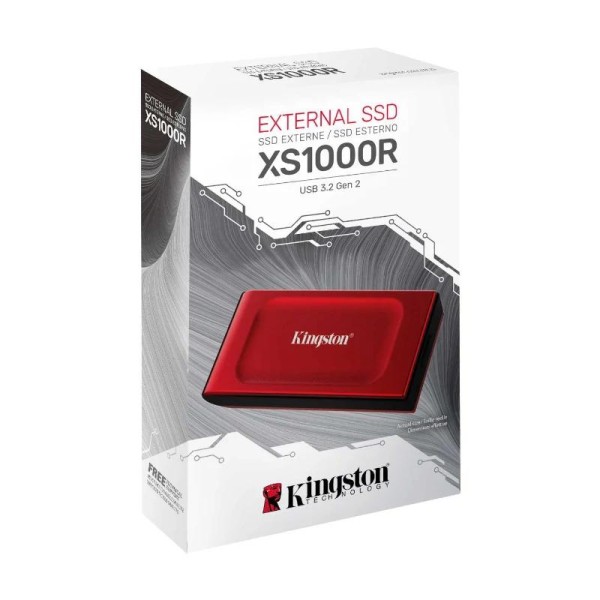 Kingston xs1000 essd 1tb usb 3.2 tipo-c rojo