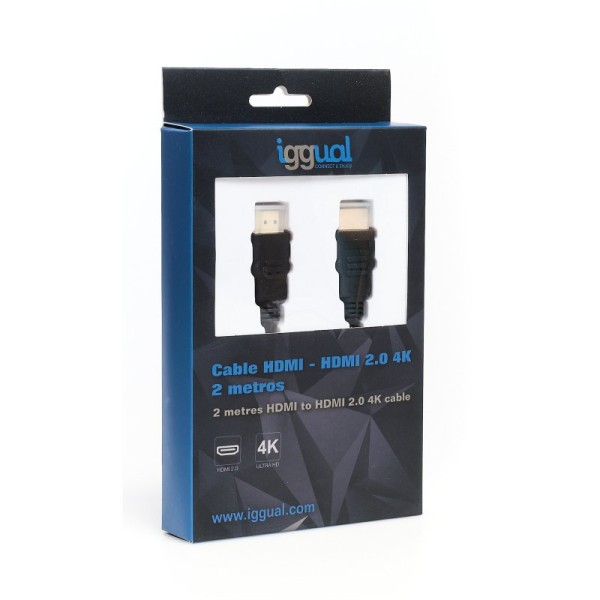 Iggual cable hdmi - hdmi 2.0 4k@60hz 2 metros