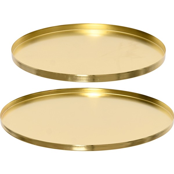 Conjunto de platos hierro dorado ø35 x 1,5 cm / ø30 x 1,5 cm