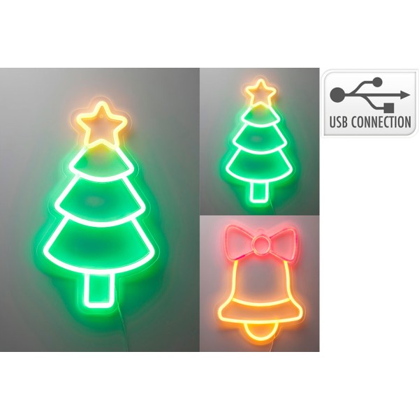 Figura navideña de neón, 4 modelos variados